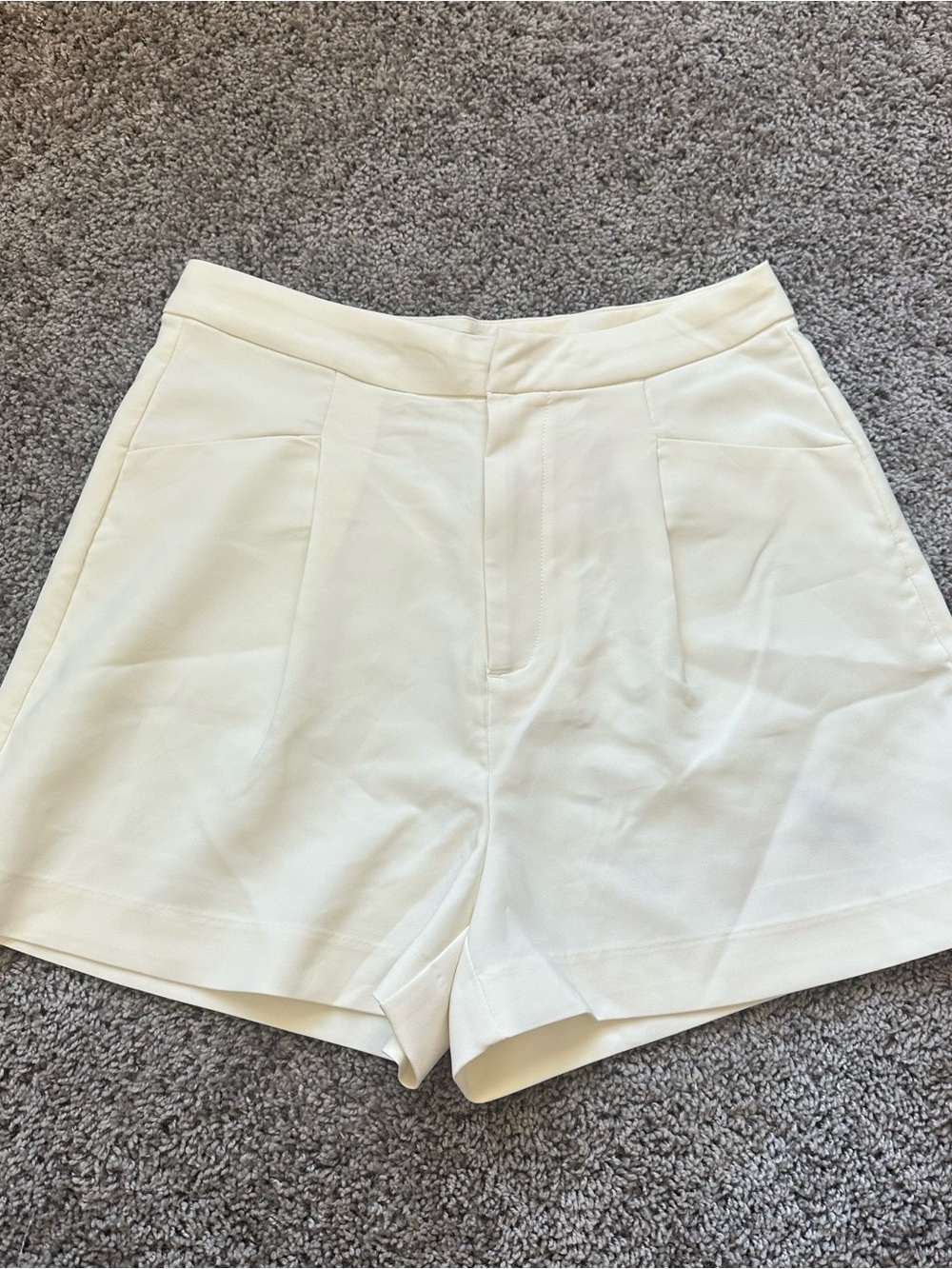 Love Tree Cream High-Waist Tailored Shorts